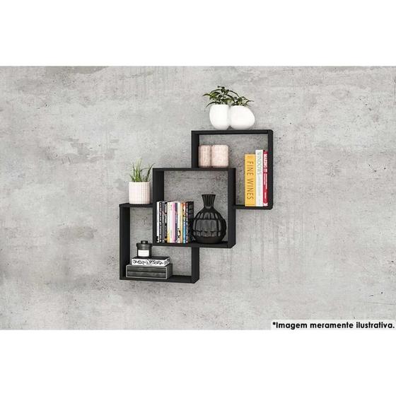 Imagem de Cubos Decorativo Quarto Bebê Nicho AM 3080 Preto - Movelbento