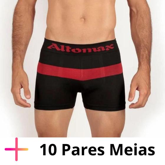 Imagem de Cueca Box Fit Adulto C/10 E 10 Par De Meias Cano Curto Kits