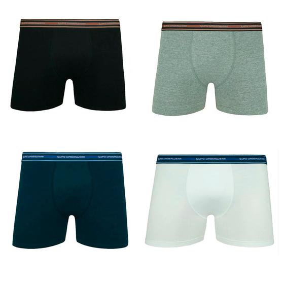 Imagem de Cueca Boxer Cotton Algodão de Perninha Masculina Com Elastano Lupo