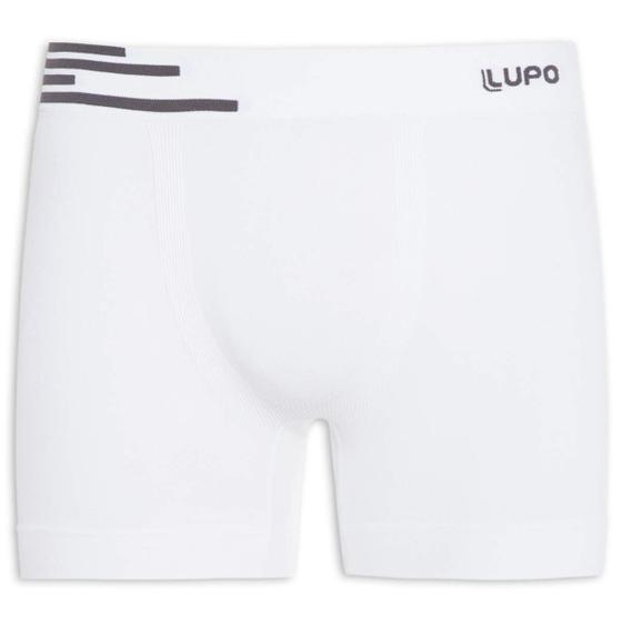 Imagem de Cueca Boxer Infantil Microfibra Cós Faixas Lupo  Branco M