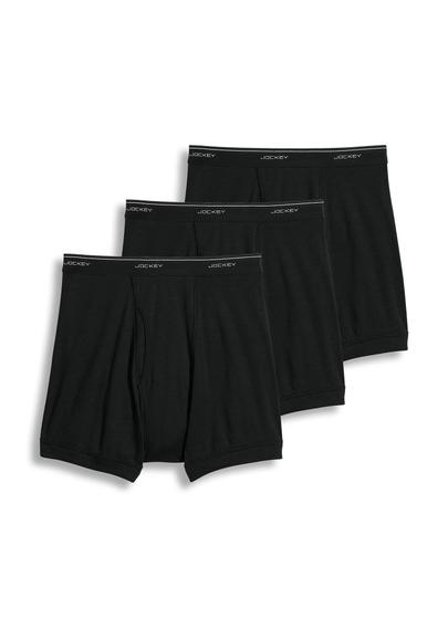 Imagem de Cueca boxer Jockey Classic 5 para homens, pacote com 3  preta