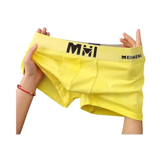 Imagem de Cueca Boxer Masculina Respirável de Algodão - Estampa com Bolsa Frontal