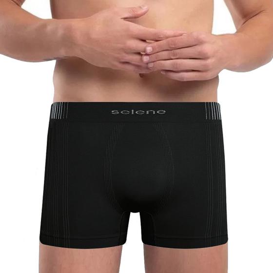 Imagem de Cueca Boxer Microfibra Sem Costura Selene Preta - 11070