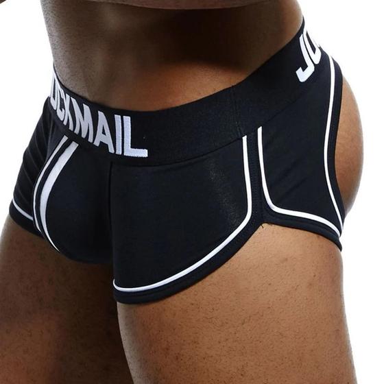 Imagem de Cueca Boxer Shorts Jockstrap Aberta Atrás Firme Calção Masculino