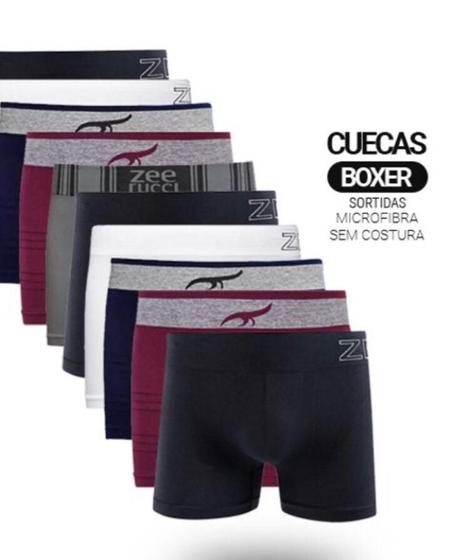 Imagem de Cueca Boxer Zee Rucci Sem Costura Modelos Variados Kit 5 Peças