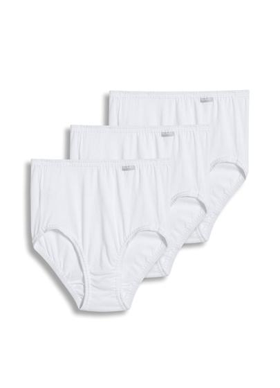 Imagem de Cueca feminina Jockey Elance Brief plus size, pacote com 3, branca