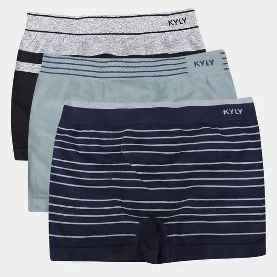 Cueca Infantil Menino Kyly Em Algodão Kit Com 3 Unidades Macia Suave Confortável Cinza Verde Azul Menor preço em Cueca Infantil Menino Kyly Em Algodão Kit Com 3 Unidades Macia Suave Confortável Cinza Verde Azul