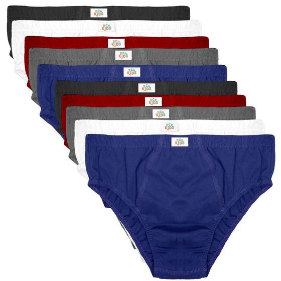 Imagem de Cueca Infantil Slip Kit 10 peças Sortidas DCP Kids Algodão