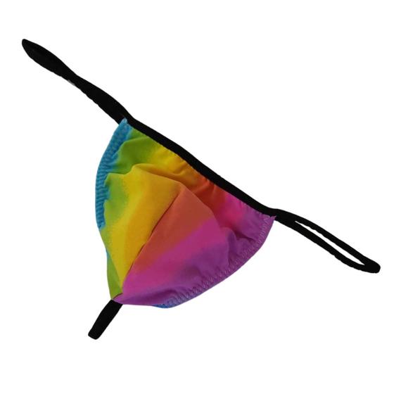 Imagem de Cueca jockstrap fio dental Arco Iris colorido Forrada