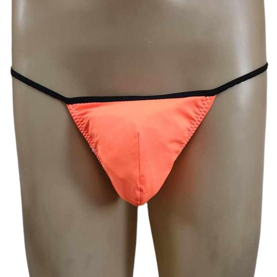 Imagem de Cueca jockstrap fio dental forrada laranja neon