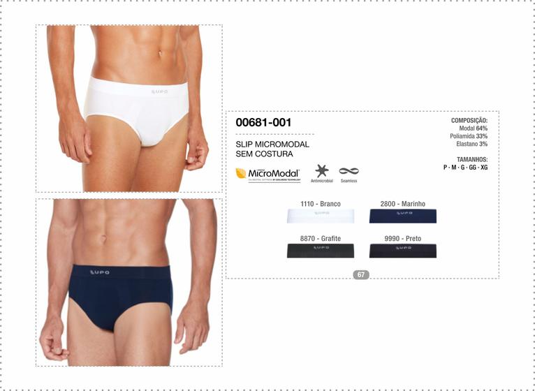 Imagem de Cueca Lupo Slip Micromodal Sem Costura 00681-001