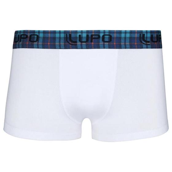 Imagem de Cueca Modelo Sunga Elastico Xadrez em  Algodão Lupo Branco