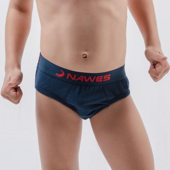 Imagem de Cueca Nawes Slip Lisa em Algodão com Elástico Exposto N03 C/3