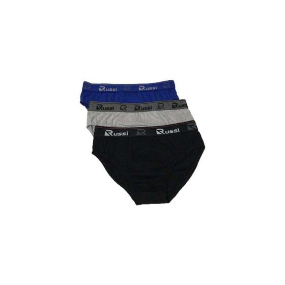 Imagem de Cueca Russi Slip Elastano Kit 3pc Masculino