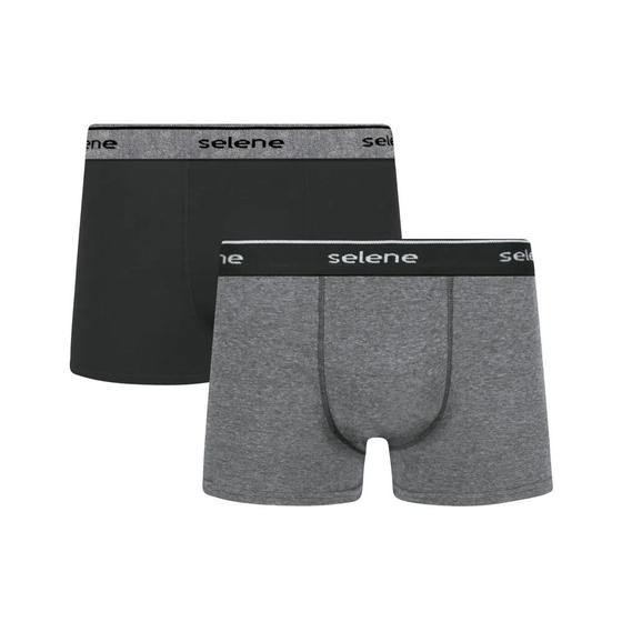 Imagem de Cueca selene boxer kit com 2 microfibra sem costura