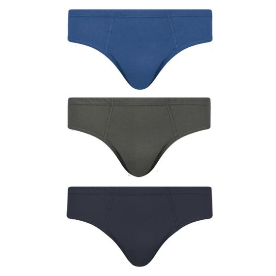 Imagem de Cueca selene slip kit com 3 11910 algodão masculina tradicional