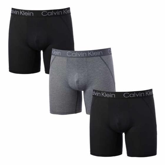 Imagem de Cuecas Boxer Calvin Klein - Pacote com 3 Unidades (Preto, Tamanho L)