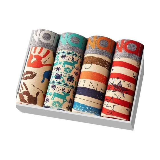 Imagem de Cuecas Boxer Masculinas De Algodão Tamanho Grande L-5XL, Respiráveis, Com Bolso Em U Convexo.