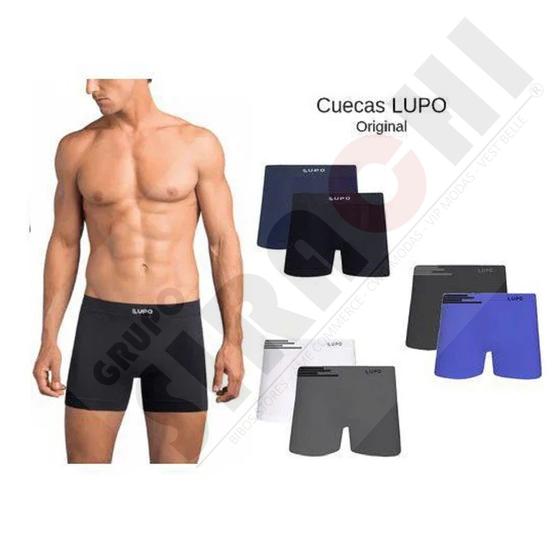 Imagem de Cuecas boxer sem costura microfibra lupo kit com 6 peças 436