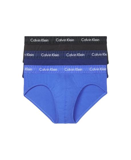 Imagem de Cuecas Calvin Klein masculinas de algodão elástico, pacote com 3 unidades, tamanho L