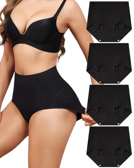 Imagem de Cuecas íntimas LEVAO Seamless Tummy Control, pacote com 4 calcinhas de renda