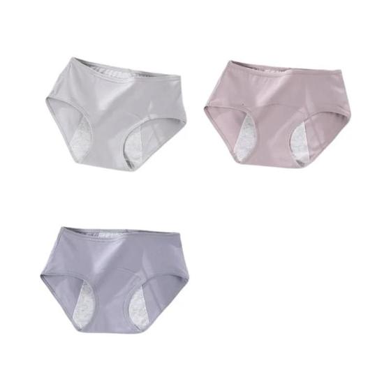 Imagem de Cuecas Menstruais de Algodão - Conjunto com 3 Peças de Alto Fluxo e à Prova de Vazamentos