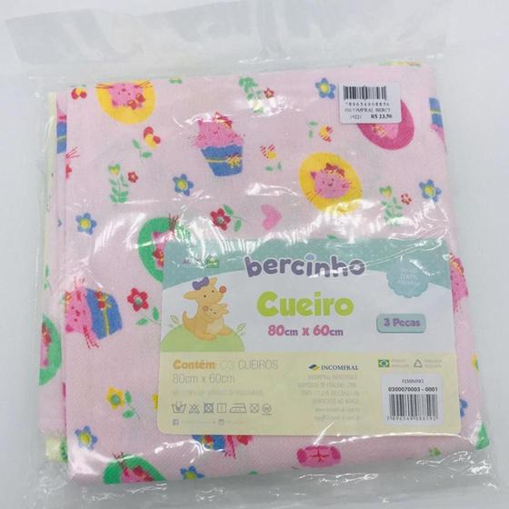 Imagem de Cueiro Estampado Rosa, Amarelo e Branco - Bercinho Incomfral rf 03000700020001