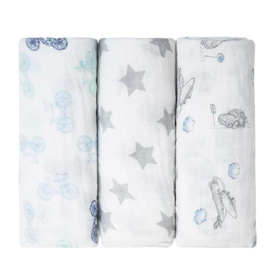 Imagem de Cueiro Swaddle Papi Soft Estampado Menino 80Cm X 80Cm C/3 Un