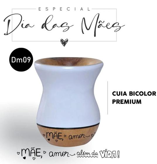 Imagem de Cuia De Madeira Imbuia Bicolor Personalizada - Dia Das Mães