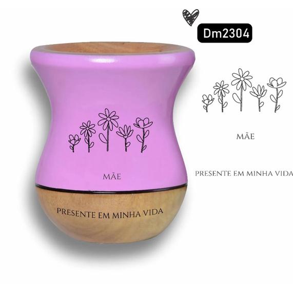 Imagem de Cuia De Madeira Imbuia Bicolor Personalizada - Dia Das Mães