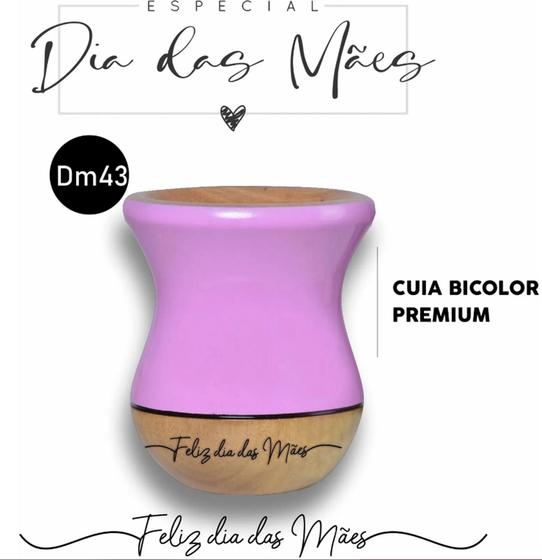 Imagem de Cuia De Madeira Imbuia Bicolor Personalizada - Dia Das Mães