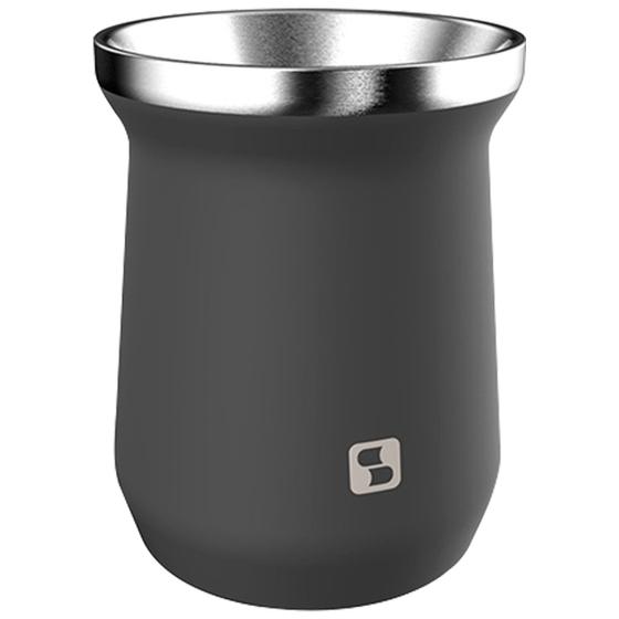 Imagem de Cuia Térmica de Chimarrão Tererê Parede Dupla de Inox 250ml Everest Soprano Cinza