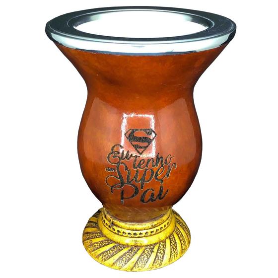 Imagem de Cuia Tradicional Fama XL83ER com Bocal em Aço Inoxidável e Gravação a Laser