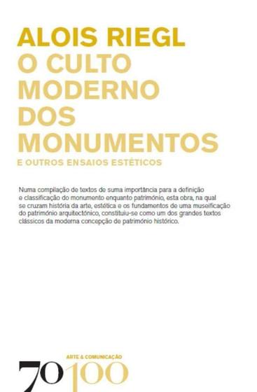 Imagem de CULTO MODERNO DOS MONUMENTOS E OUTROS ENSAIOS ESTéTICOS, O - ALMEDINA