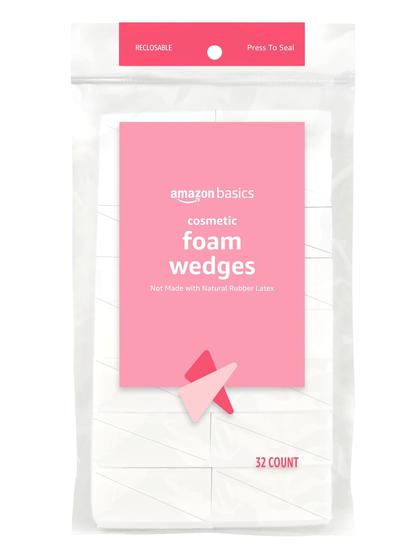 Imagem de Cunhas de Espuma para Maquiagem Amazon Basics - Pacote com 32 Unidades