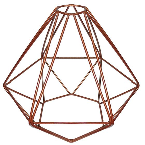 Imagem de Cupula de Aramado Diamante Cobre Para Pendente e Abajur P