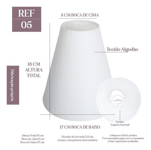 Imagem de Cúpula de Lustre Abajur 18X8X17 Ambientes Tecido Algodão Cor Branca Ref 05