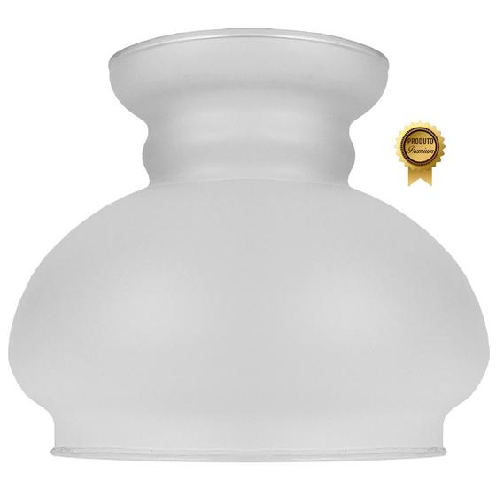 Imagem de Cupula de Vidro Liso Fosco 16,5 Para Lustre e Candelabro