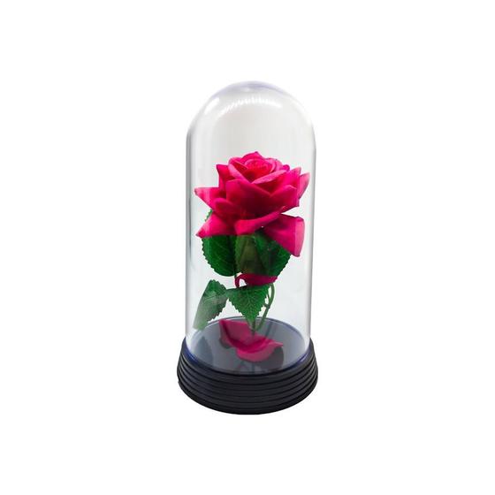 Imagem de Cúpula Redoma Bela E A Fera A Rosa Encantada Rosa Pink 19 Cm