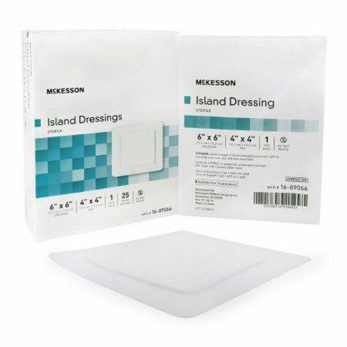 Imagem de Curativo adesivo McKesson 6 x 6 polegadas de polipropileno/rayon quadrado branco estéril branco 1 cada por McKesson (pacote com 2)