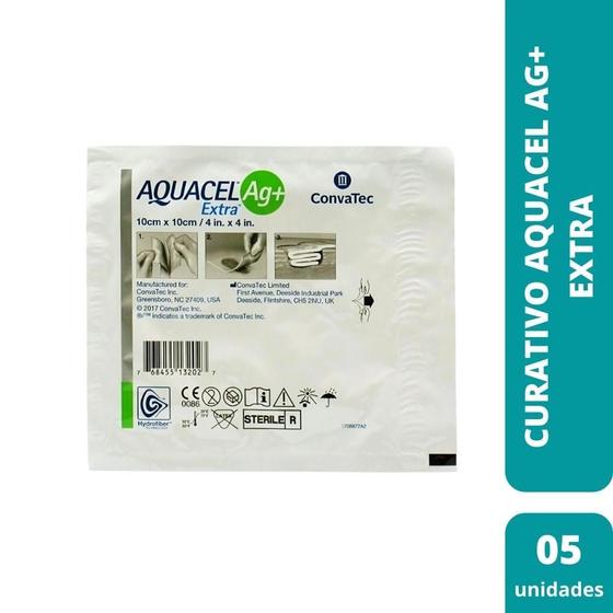 Imagem de Curativo Aquacel Ag+ Extra 10 X 10 Cm Cx C/5 Unds. 413567