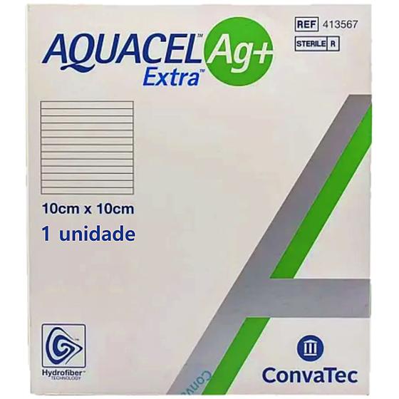 Curativo Aquacel AG+ Extra Convatec 413567 - 10 x 10 cm - unidade ...