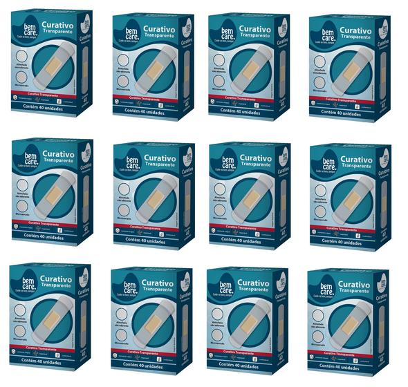 Imagem de CURATIVO BEM CARE COM 40un TRANSPARENTE - KIT C/12un