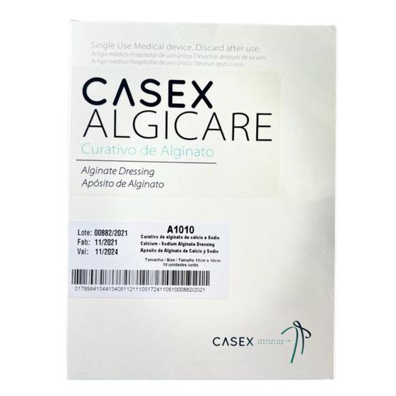 Imagem de Curativo de Alginato Cálcio e Sódio 10x10cm kit 01 und casex
