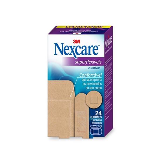 Imagem de Curativo Nexcare Superflexivel com 24 Unidades Sortidos 3M