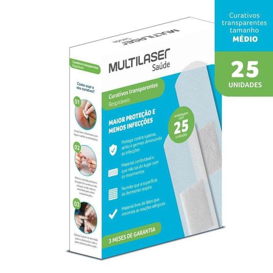 Imagem de Curativo Transparente Caixa com 25 - Multilaser