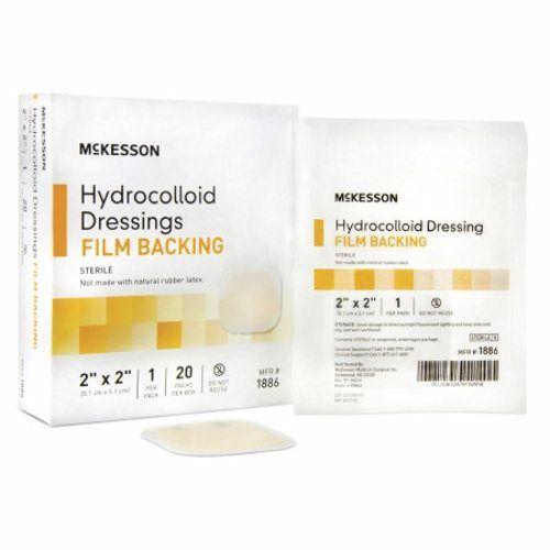 Imagem de Curativos Hidrocolóides Estéreis McKesson - 20 Unidades (2 Pacotes) - 2x2 Polegadas