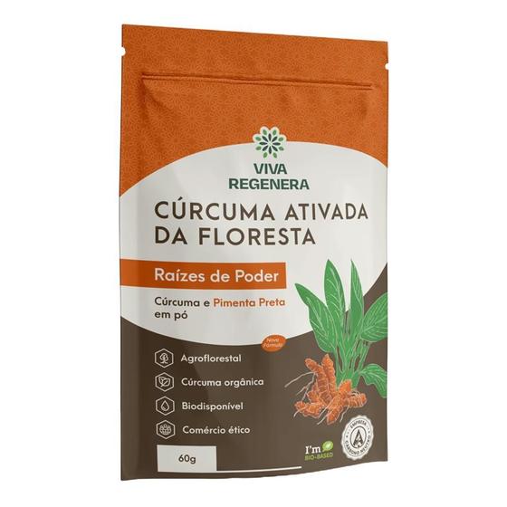 Imagem de Cúrcuma Ativada Com Pimenta Em Pó Viva Regenera 60G