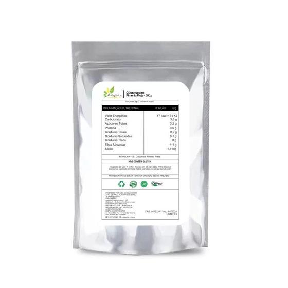 Cúrcuma Com Pimenta Preta em Pó Premium 500g Menor preço em Cúrcuma Com Pimenta Preta em Pó Premium 500g