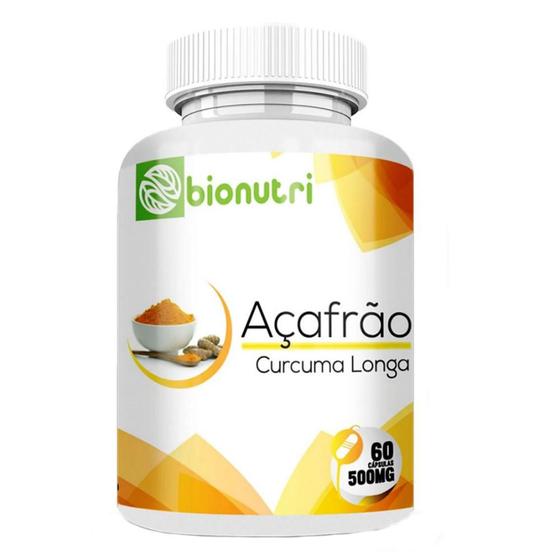 Curcuma Longa Açafrão Da Terra 100% Puro 60 Caps 500 mg - Bionutri Menor preço em Curcuma Longa Açafrão Da Terra 100% Puro 60 Caps 500 mg - Bionutri